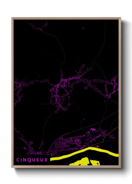 Une affiche de carte sur Cinqueux