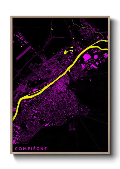 Une affiche de carte sur Compiègne