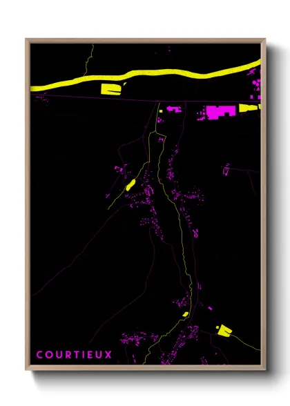 Une affiche de carte sur Courtieux