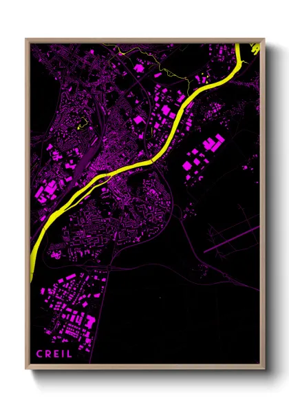 Une affiche de carte sur Creil