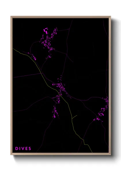 Une affiche de carte sur Dives