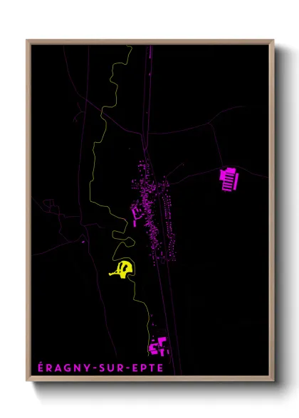 Une affiche de carte sur Éragny-sur-Epte