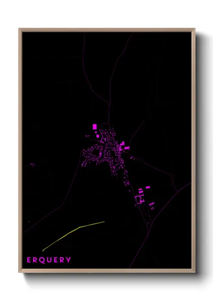 Une affiche de carte sur Erquery