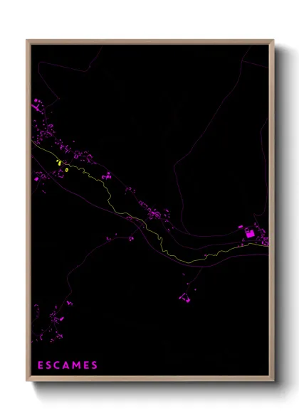 Une affiche de carte sur Escames