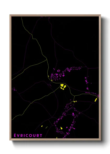 Une affiche de carte sur Évricourt