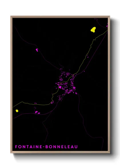 Une affiche de carte sur Fontaine-Bonneleau