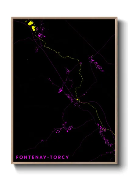 Une affiche de carte sur Fontenay-Torcy