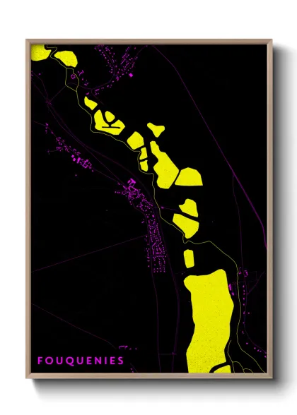 Une affiche de carte sur Fouquenies
