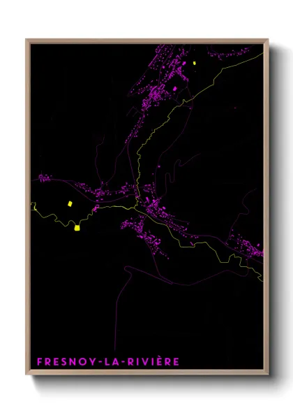 Une affiche de carte sur Fresnoy-la-Rivière