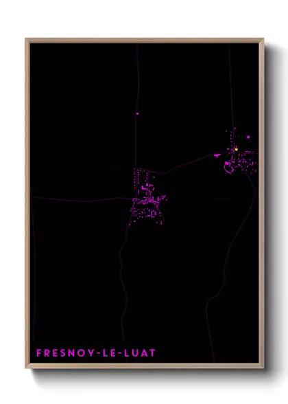 Une affiche de carte sur Fresnoy-le-Luat