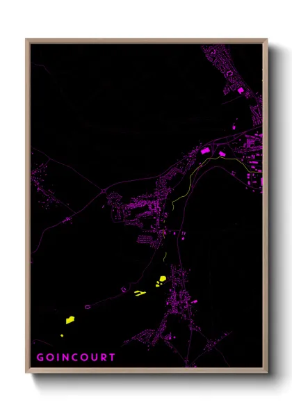 Une affiche de carte sur Goincourt