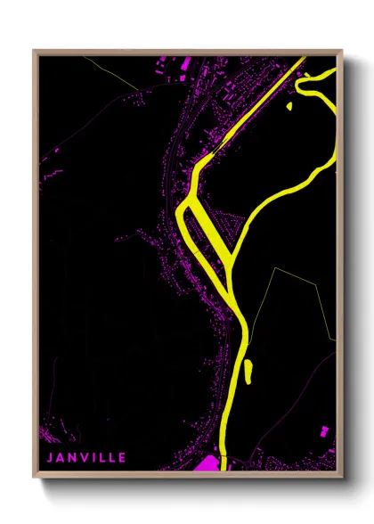 Une affiche de carte sur Janville