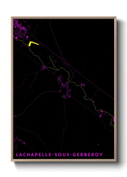 Une affiche de carte sur Lachapelle-sous-Gerberoy
