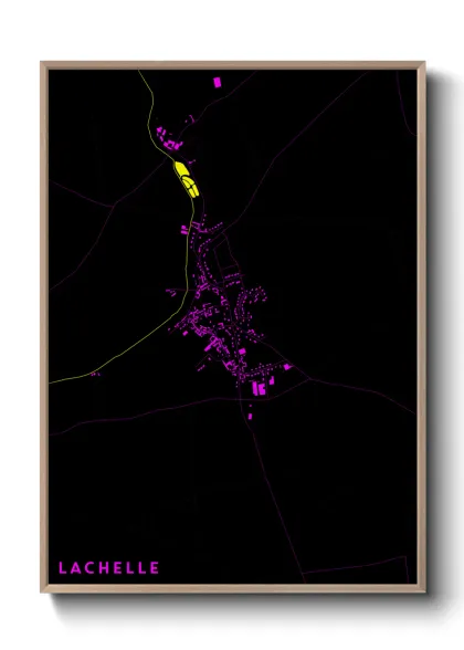 Une affiche de carte sur Lachelle