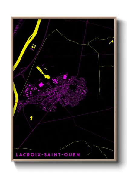 Une affiche de carte sur Lacroix-Saint-Ouen