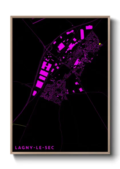 Une affiche de carte sur Lagny-le-Sec
