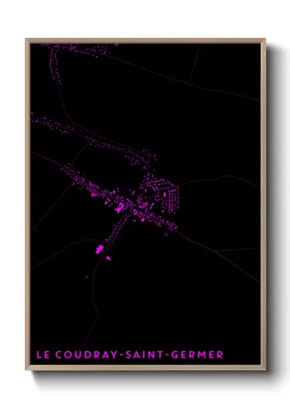 Une affiche de carte sur Le Coudray-Saint-Germer