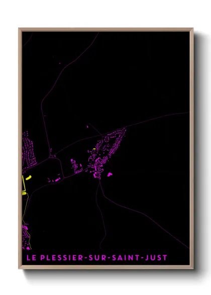Une affiche de carte sur Le Plessier-sur-Saint-Just