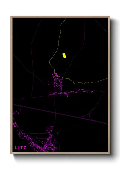 Une affiche de carte sur Litz