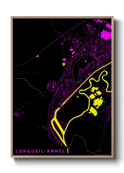 Une affiche de carte sur Longueil-Annel