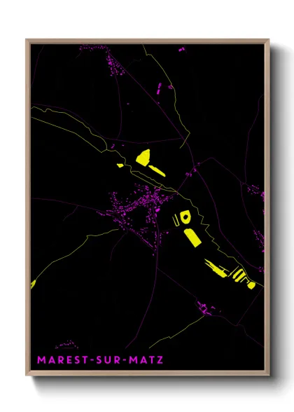 Une affiche de carte sur Marest-sur-Matz