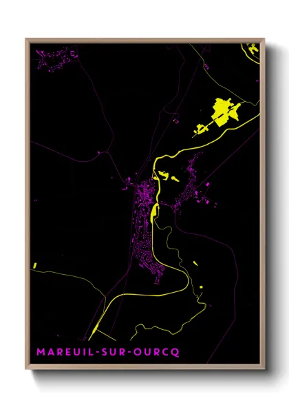 Une affiche de carte sur Mareuil-sur-Ourcq