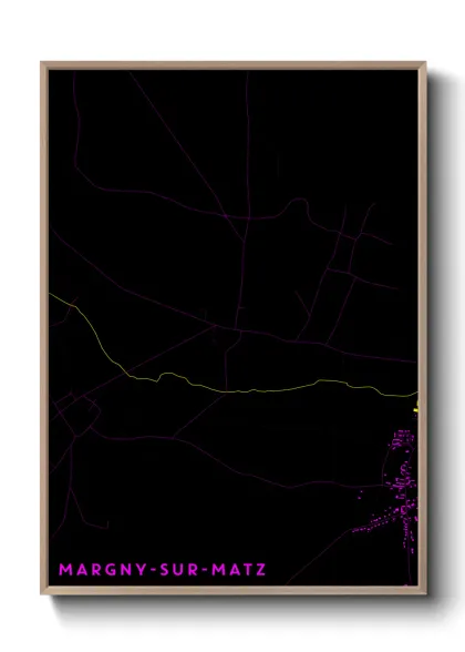 Une affiche de carte sur Margny-sur-Matz