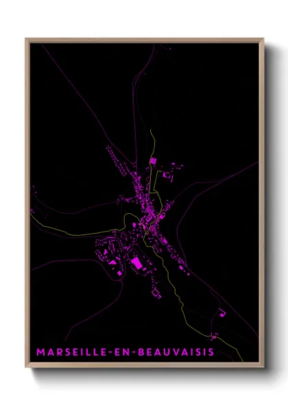 Une affiche de carte sur Marseille-en-Beauvaisis