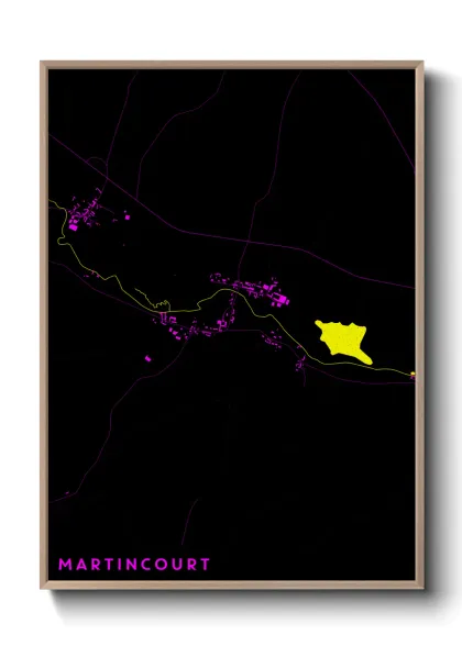 Une affiche de carte sur Martincourt