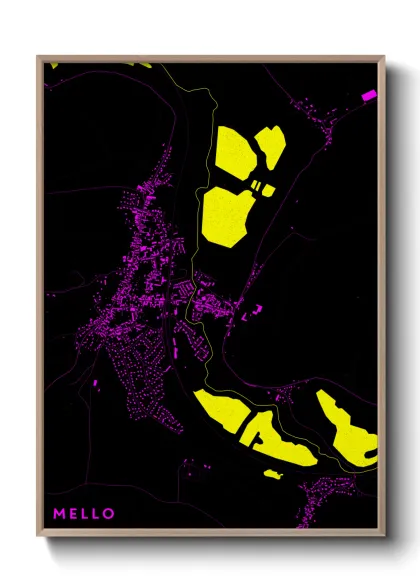 Une affiche de carte sur Mello