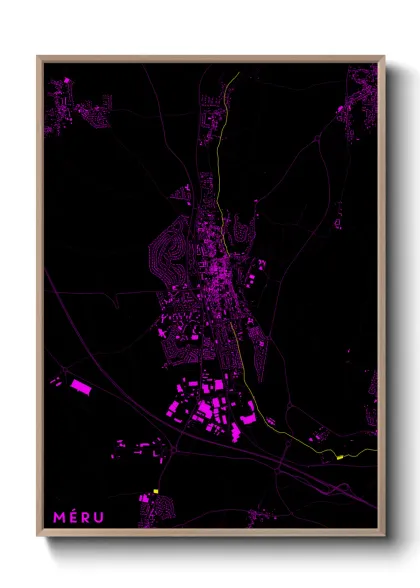 Une affiche de carte sur Méru