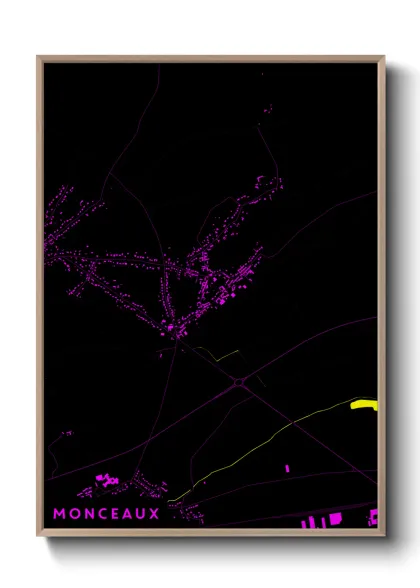 Une affiche de carte sur Monceaux