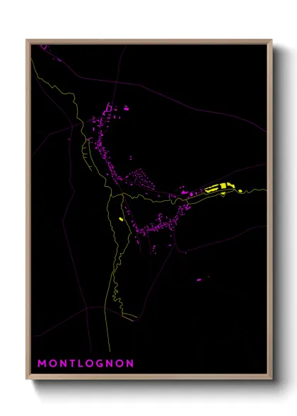 Une affiche de carte sur Montlognon