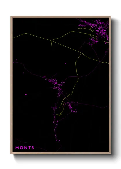 Une affiche de carte sur Monts