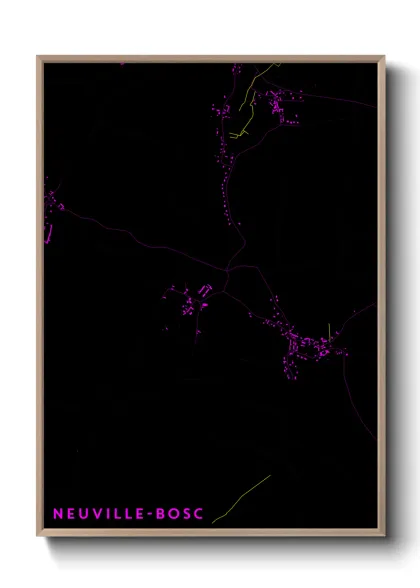 Une affiche de carte sur Neuville-Bosc