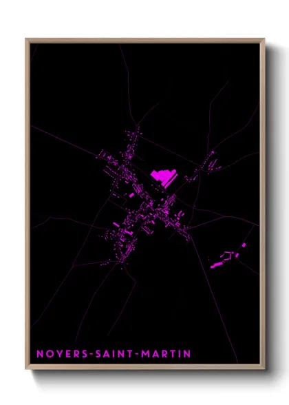 Une affiche de carte sur Noyers-Saint-Martin