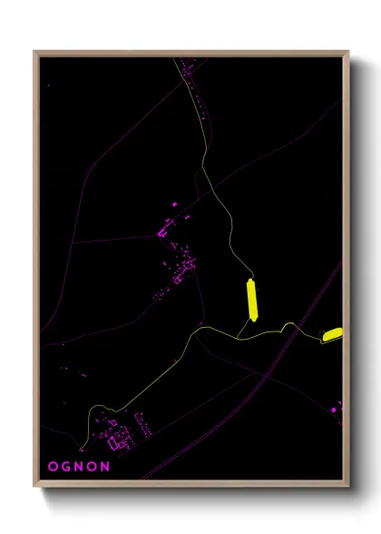 Une affiche de carte sur Ognon