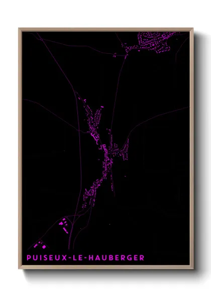 Une affiche de carte sur Puiseux-le-Hauberger