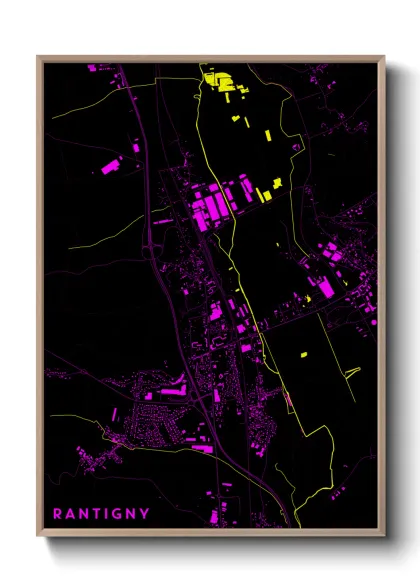 Une affiche de carte sur Rantigny