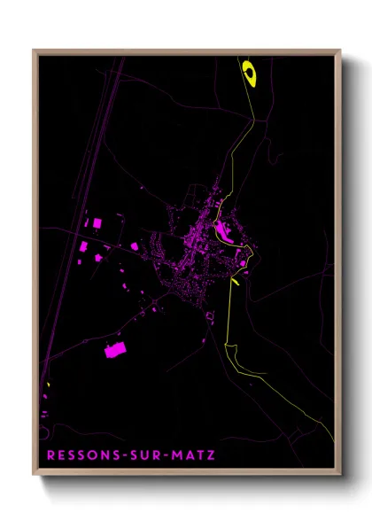 Une affiche de carte sur Ressons-sur-Matz