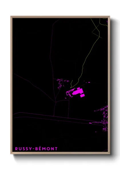 Une affiche de carte sur Russy-Bémont