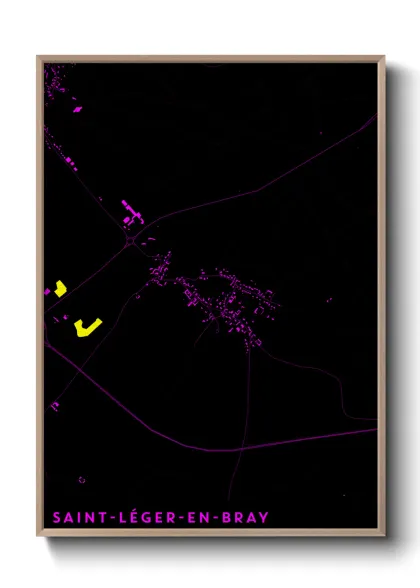 Une affiche de carte sur Saint-Léger-en-Bray