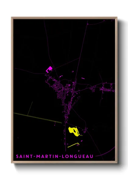 Une affiche de carte sur Saint-Martin-Longueau