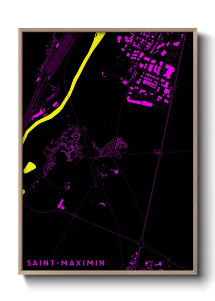 Une affiche de carte sur Saint-Maximin