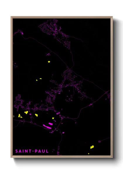 Une affiche de carte sur Saint-Paul