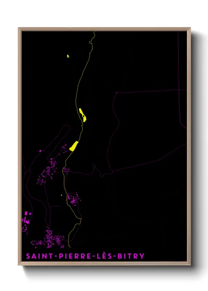 Une affiche de carte sur Saint-Pierre-lès-Bitry