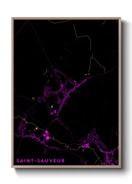 Une affiche de carte sur Saint-Sauveur