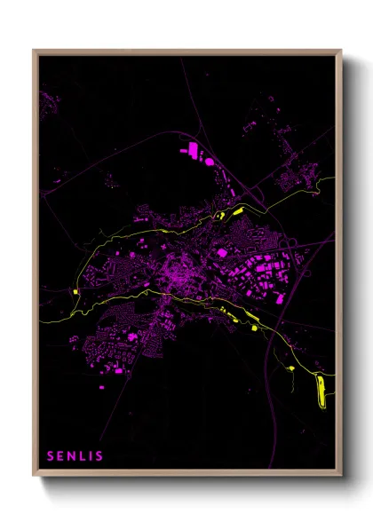 Une affiche de carte sur Senlis