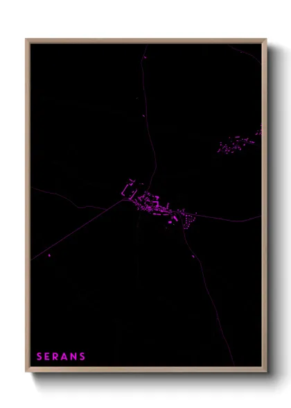 Une affiche de carte sur Serans