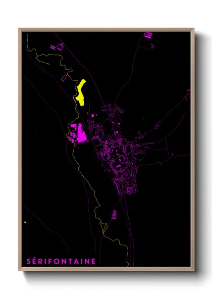 Une affiche de carte sur Sérifontaine